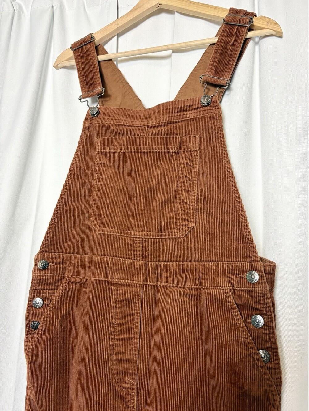 Boden Corduroy Chocolate Brown Relaxed Straight Leg Overalls. Size 10. $188 - Picture 3 of 9